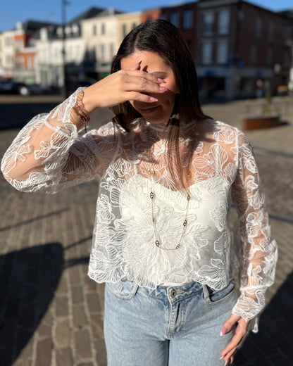 Haut dentelle Capucine blanc