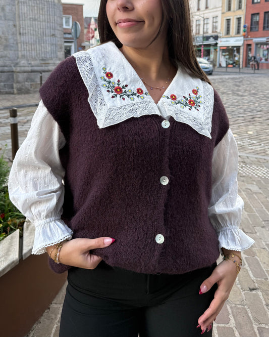 Gilet Héraïs aubergine