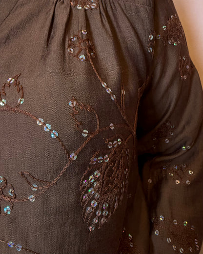 Chemise sequin Silas marron