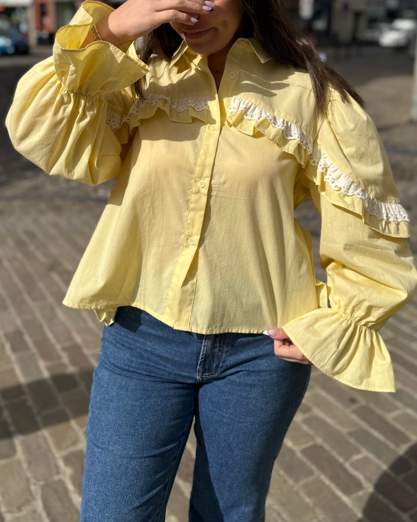 Chemise dos nu Linnéa jaune