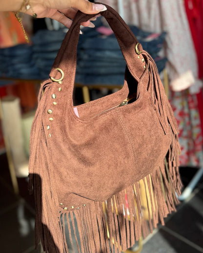 Sac franges marron