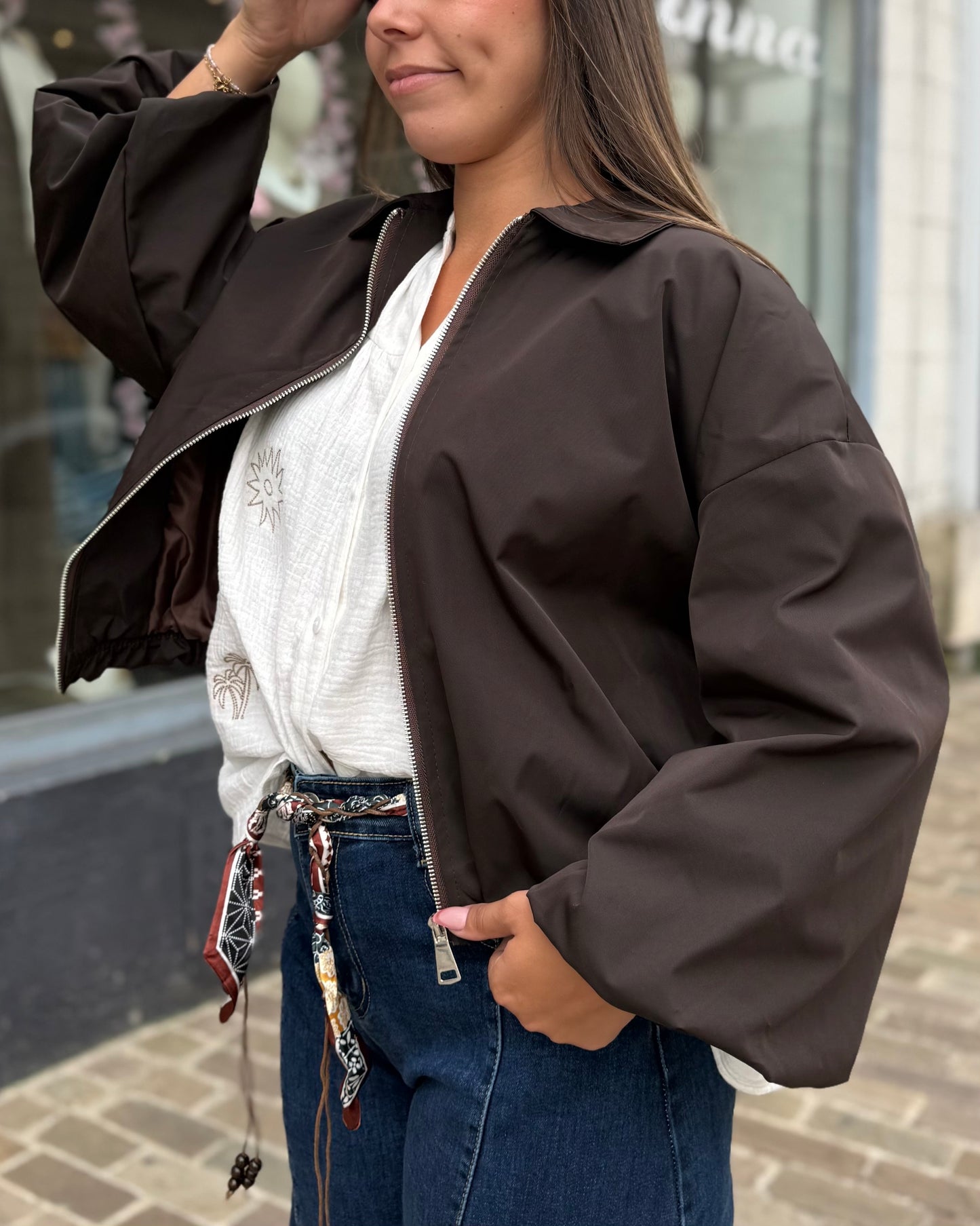 Bombers impermeable marron