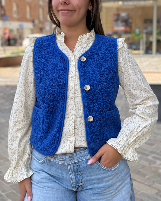 Gilet curly bleu électrique