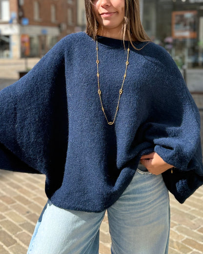 Pull oversize chauve souris marine 36 à 50