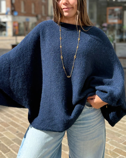 Pull oversize chauve souris marine 36 à 50