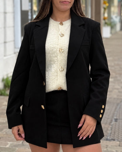 Blazer noir boutons dorés