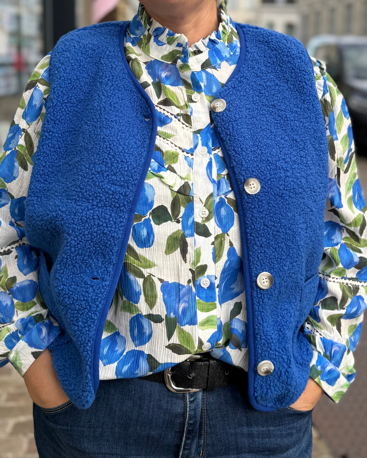 Chemise citron bleu