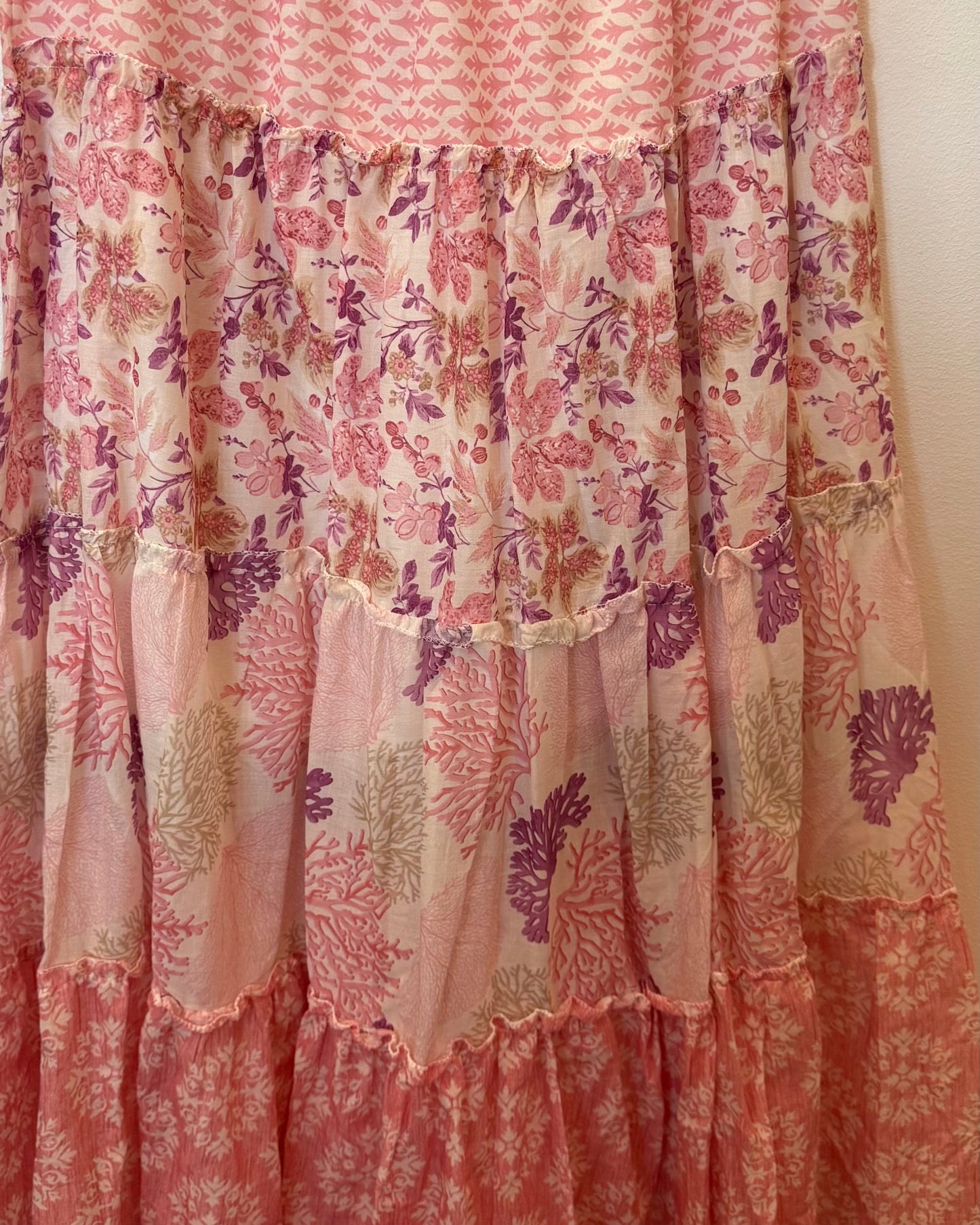 Jupe bohème Bénédicte rose