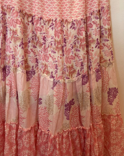 Jupe bohème Bénédicte rose
