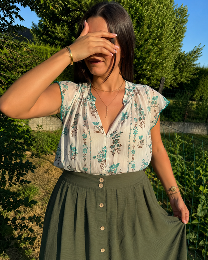 Chemise verte volant