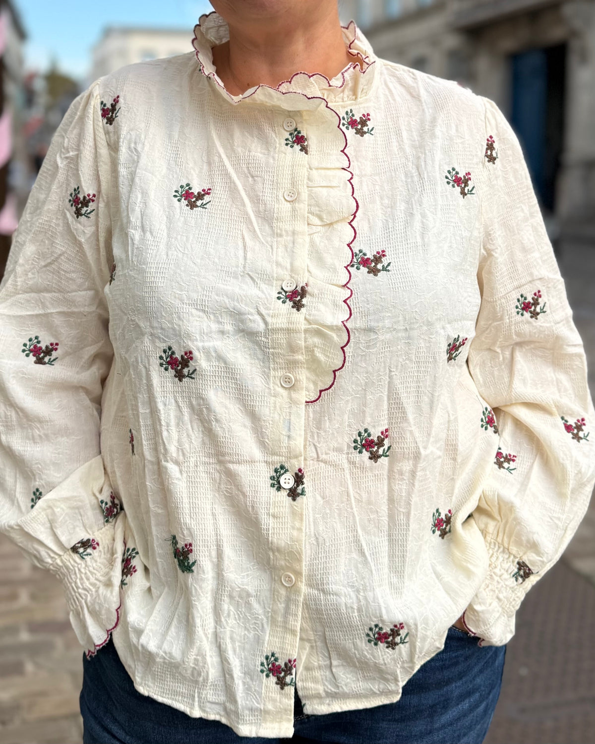 Chemise brodées fleurs