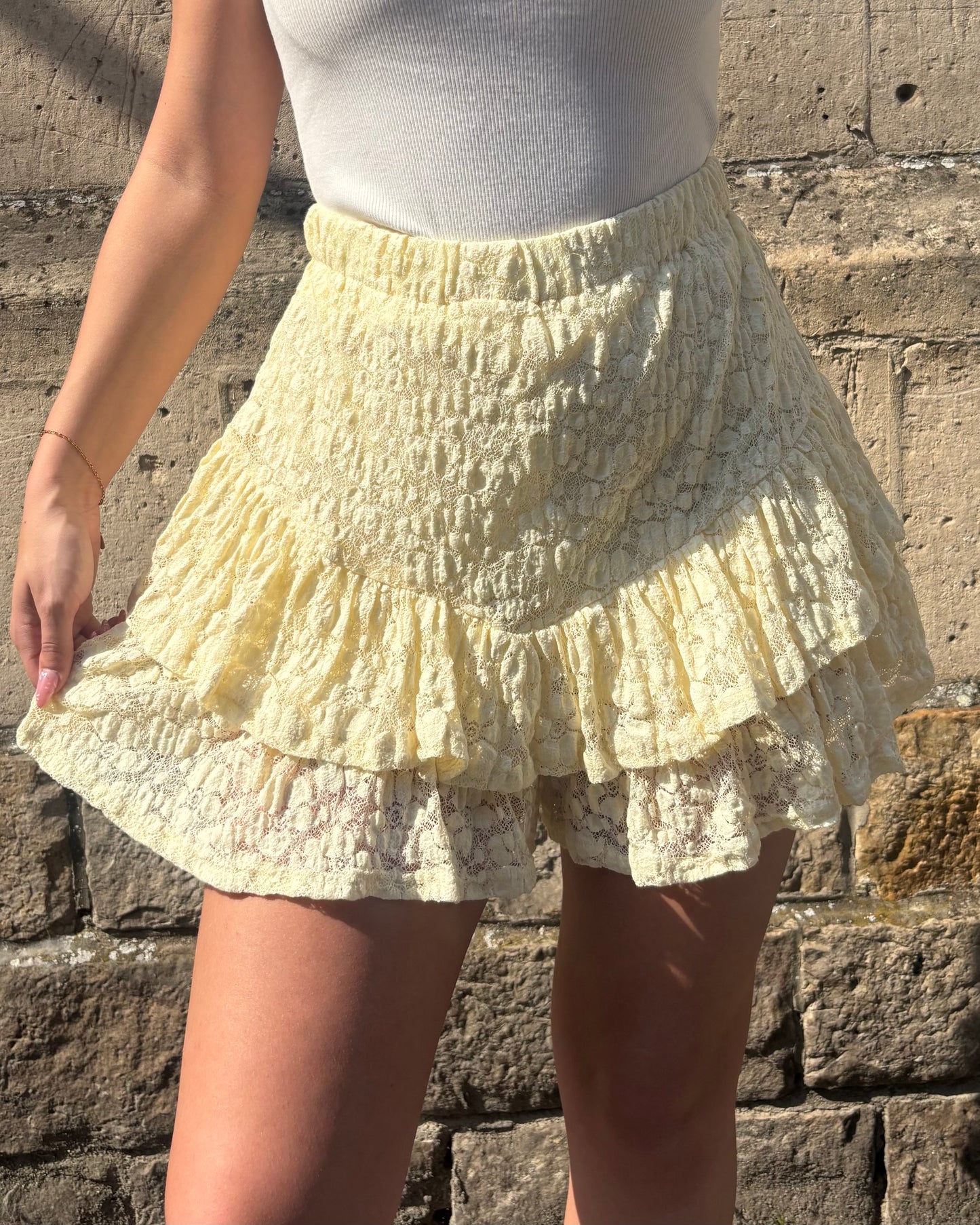 Jupe short Axelle jaune