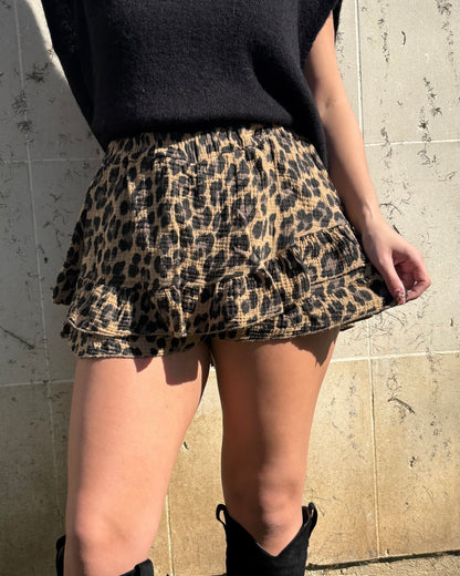 Jupe short Éliana léopard