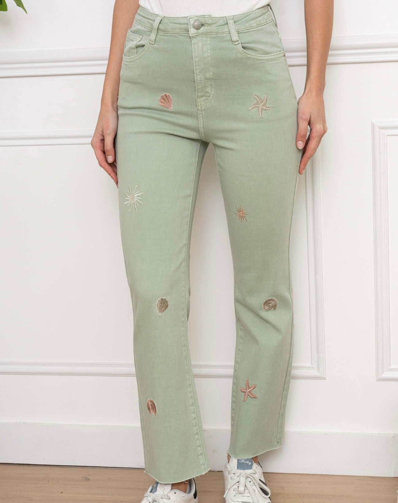 Jean coquillage vert