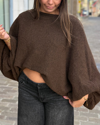 Pull oversize chauve souris marron 36 à 50