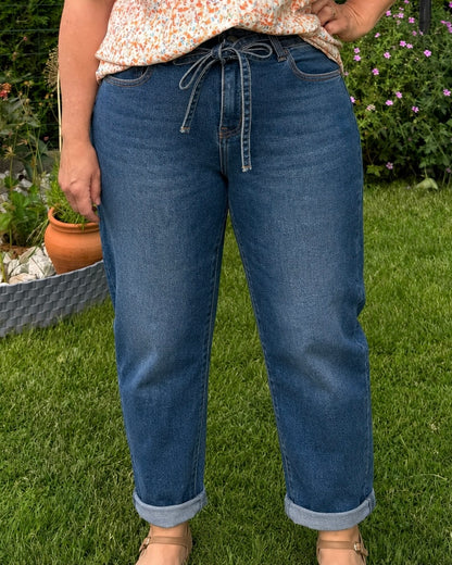 Jean mom ceinture jean Luzina