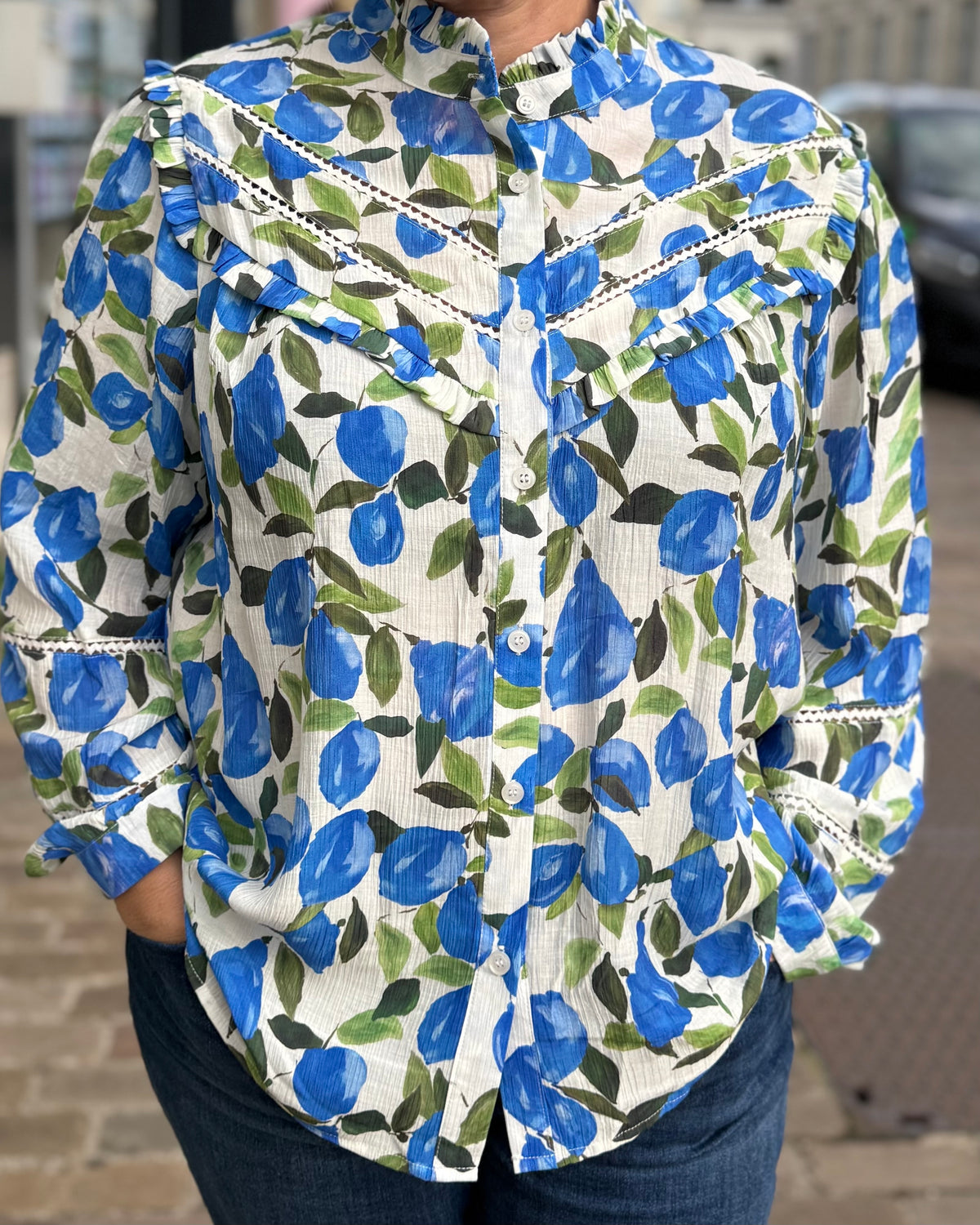 Chemise citron bleu