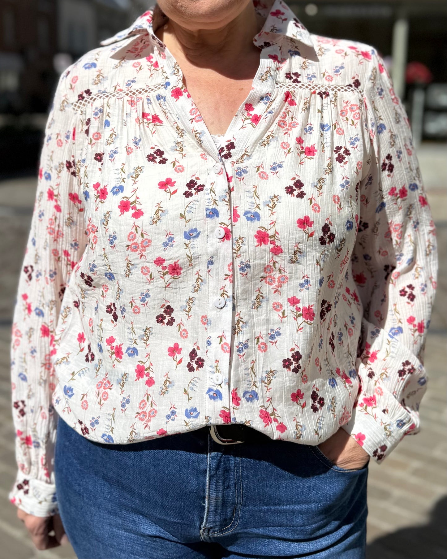 Chemise fleurs lila curvy