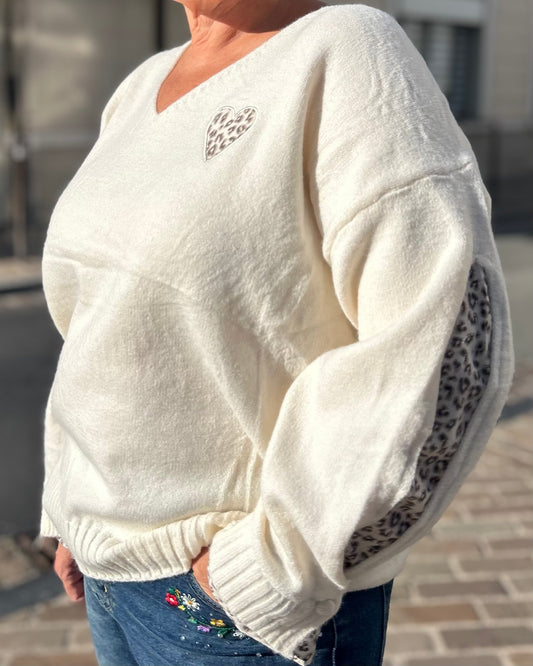 Gilet cœur léopard