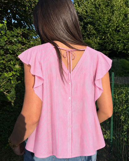 Haut rayures rose