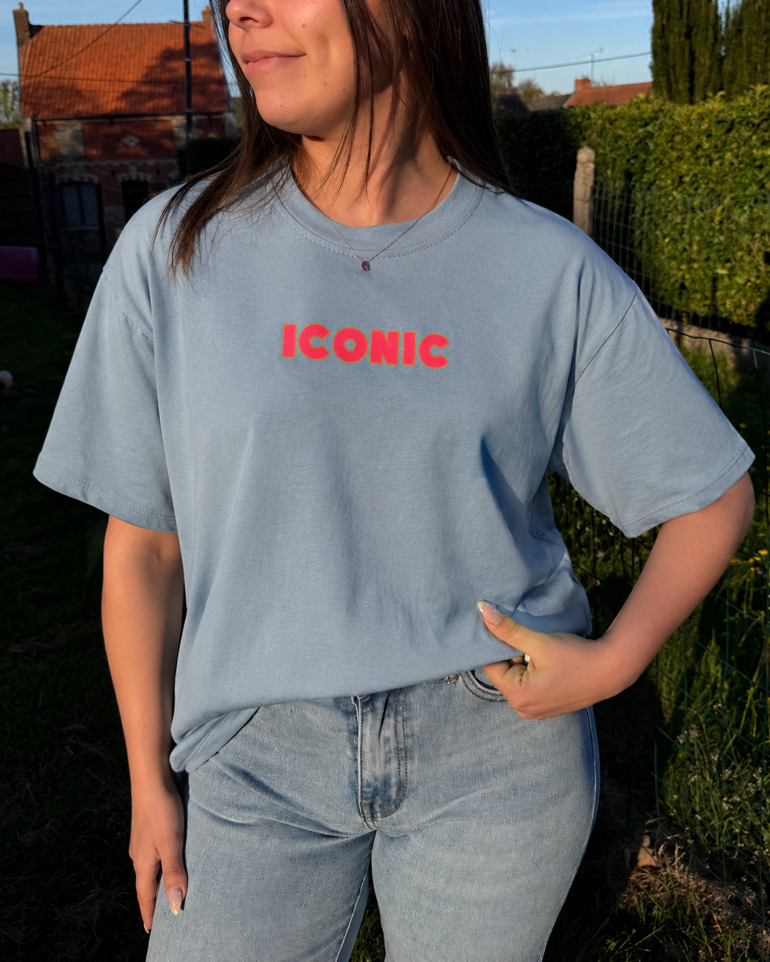 T-shirt Iconic bleu ciel