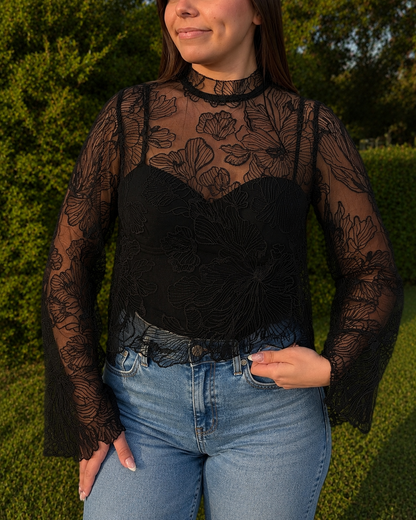 Haut dentelle noir