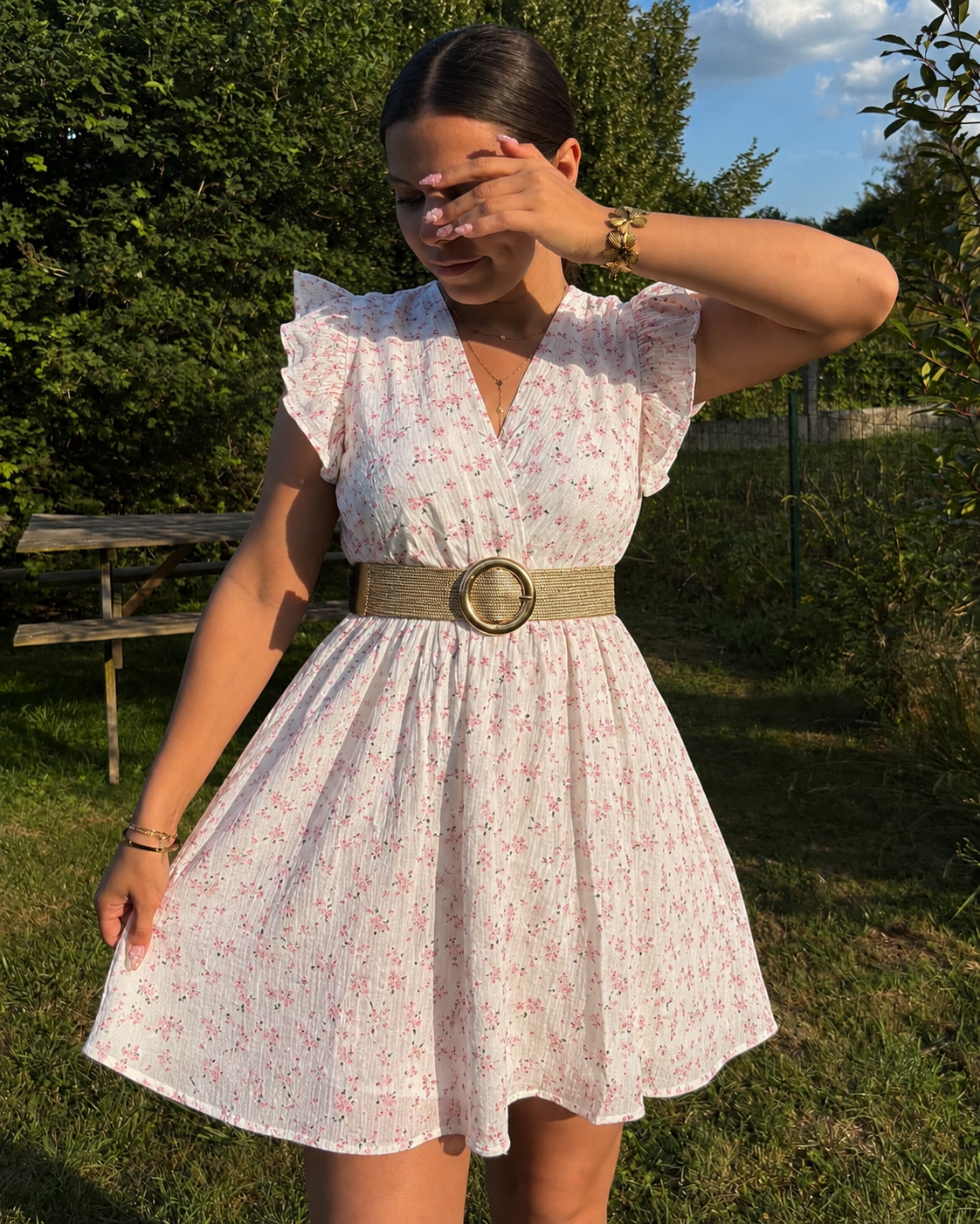 Robe gaze de coton fleurs