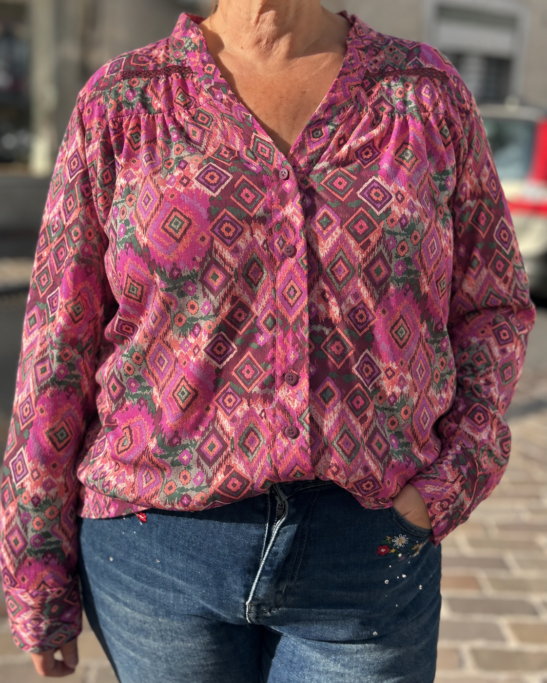Chemise fluide motifs baroque