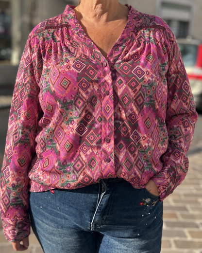 Chemise fluide motifs baroque