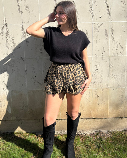 Jupe short Éliana léopard