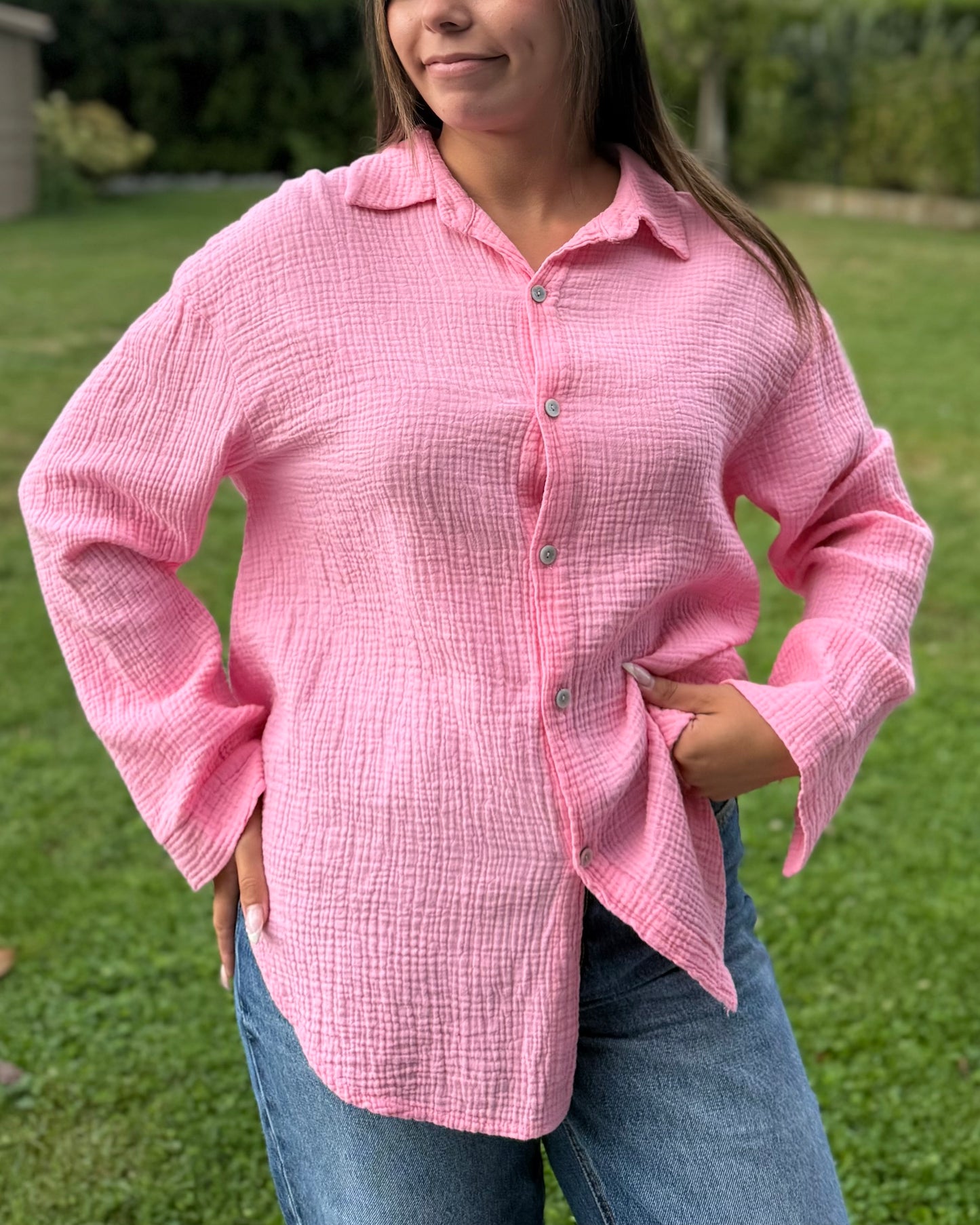 Chemise good vibes rose