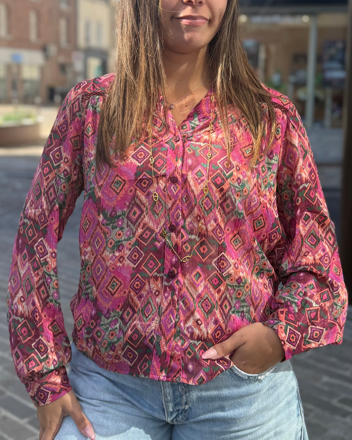 Chemise fluide motifs baroque