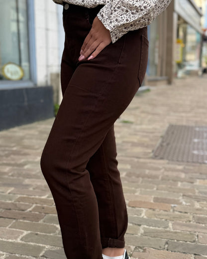 Jean mom marron 36 à 48