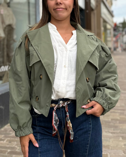 Veste cintré à la taille kaki