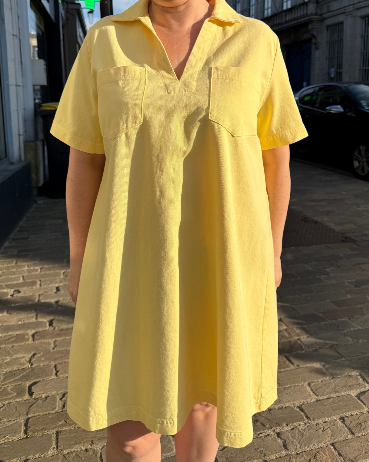 Robe jean jaune