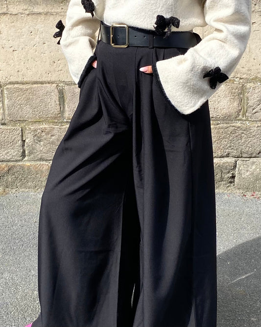 Pantalon large habillé noir