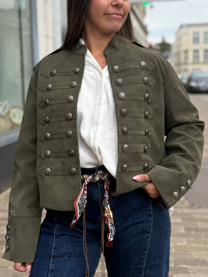 Veste kaki similicuir