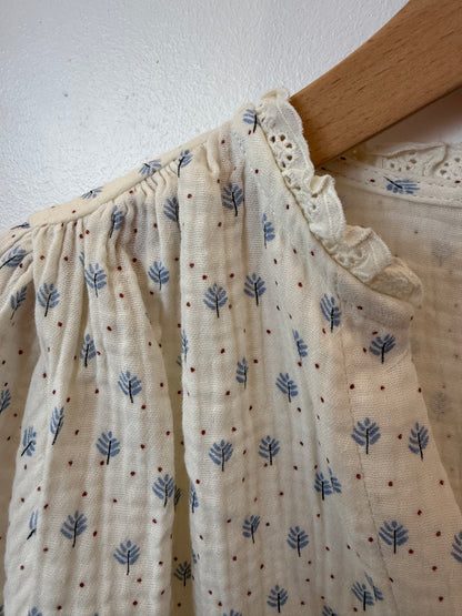 Haut gaze de coton bleu