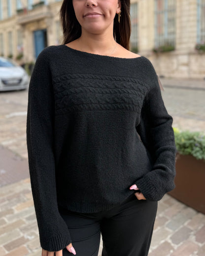 Pull col bateau noir
