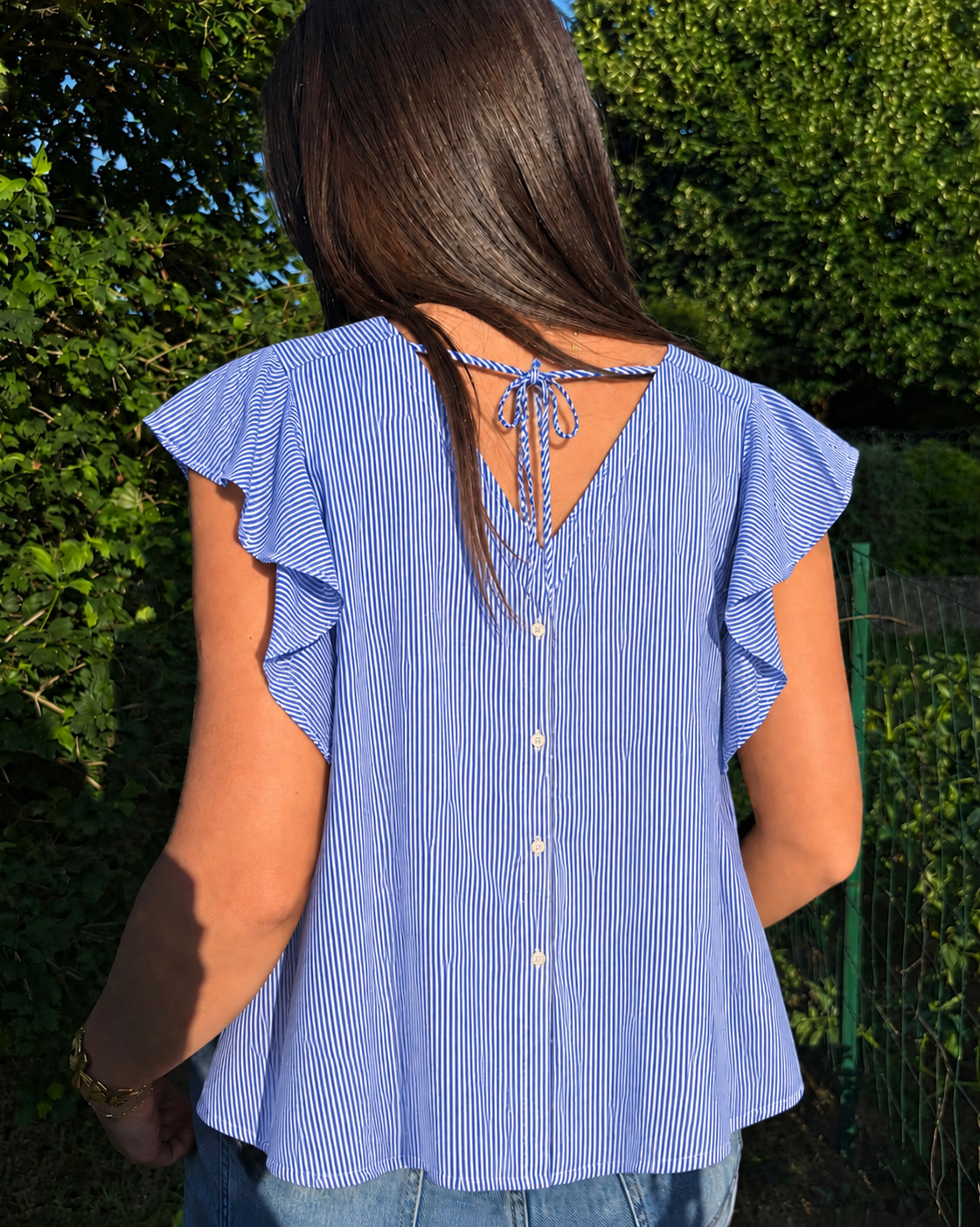 Haut rayures bleu