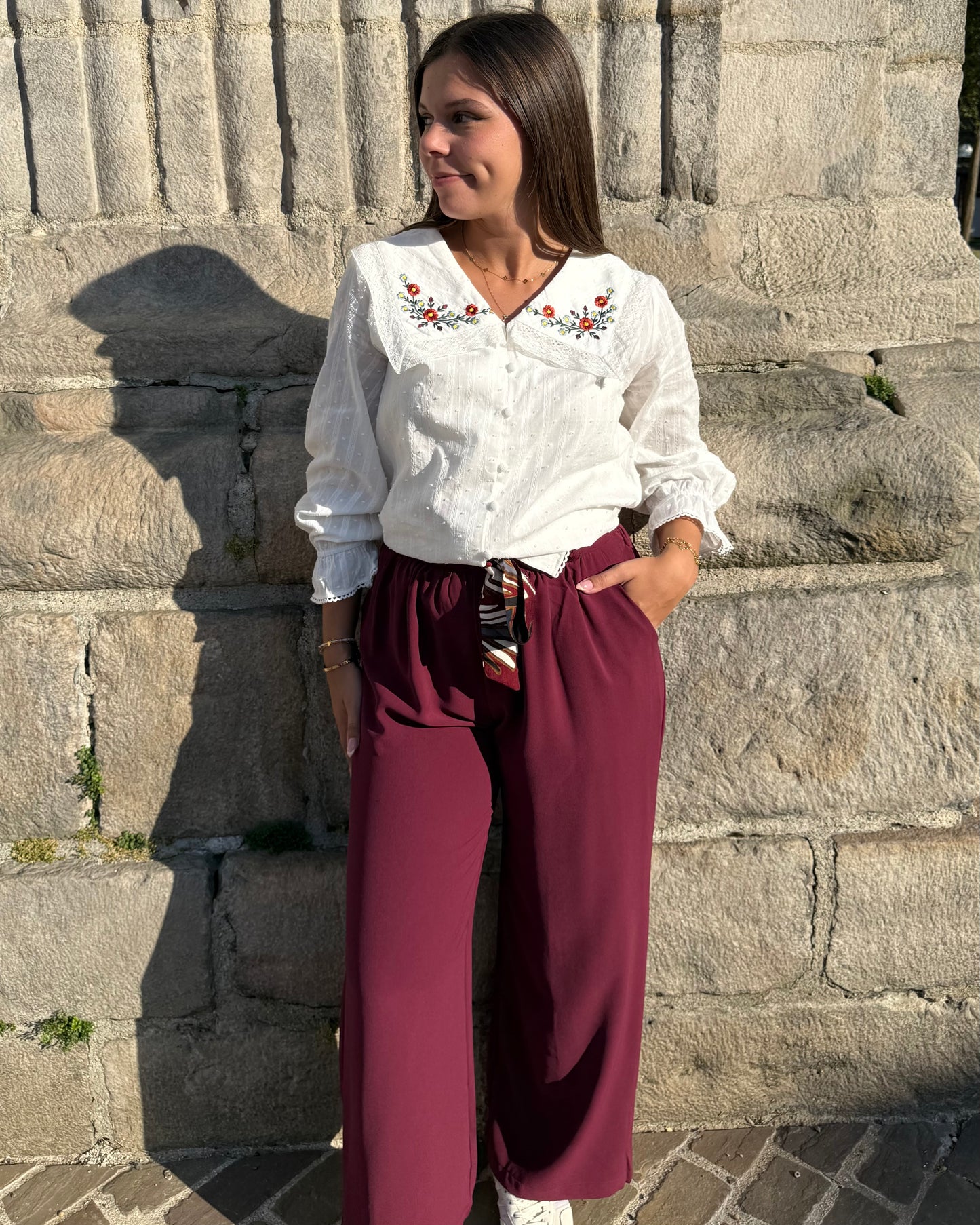 Pantalon Fiona bordeaux curvy
