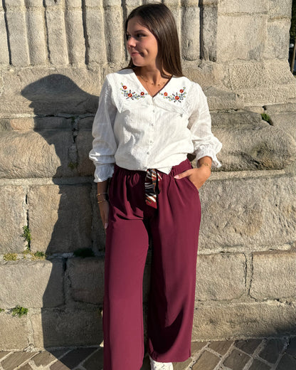Pantalon Fiona bordeaux curvy