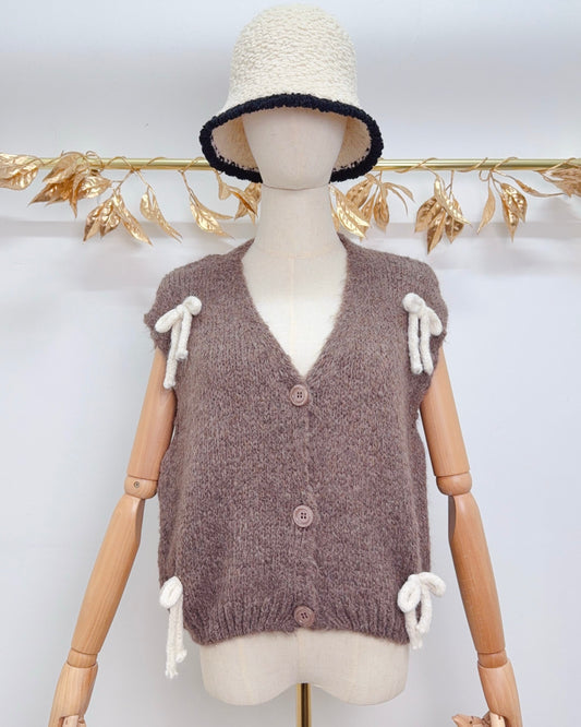 Gilet noeud taupe