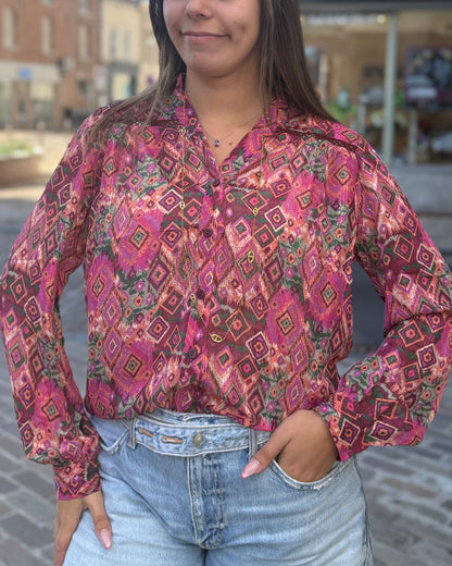 Chemise fluide motifs baroques