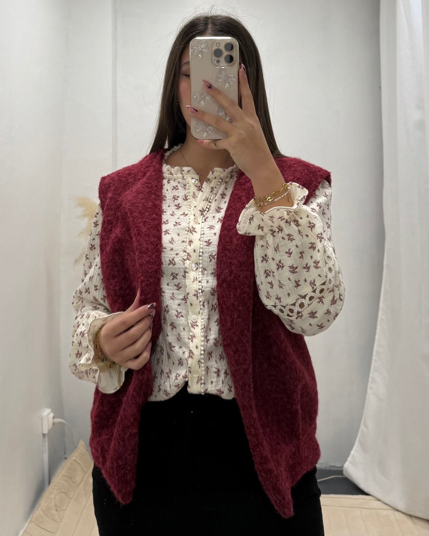 Gilet Éliane bordeaux