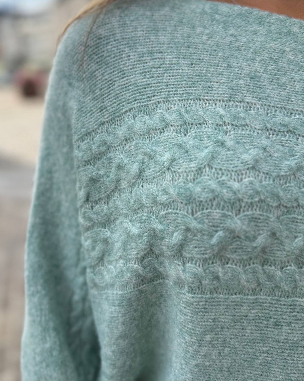 Pull col bateau turquoise