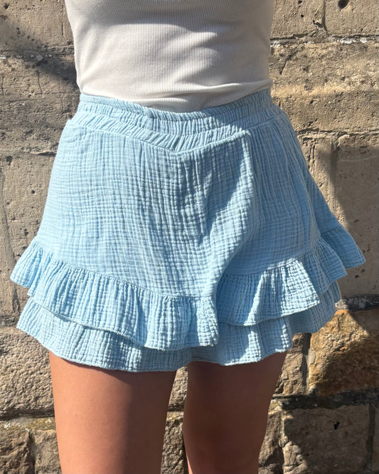 Jupe short Éliana bleu