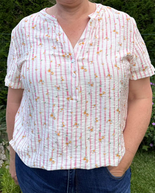 Blouse rayures rose