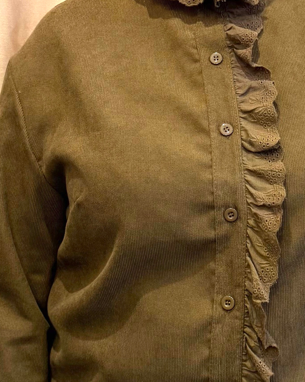 Chemise marron velours côtelé