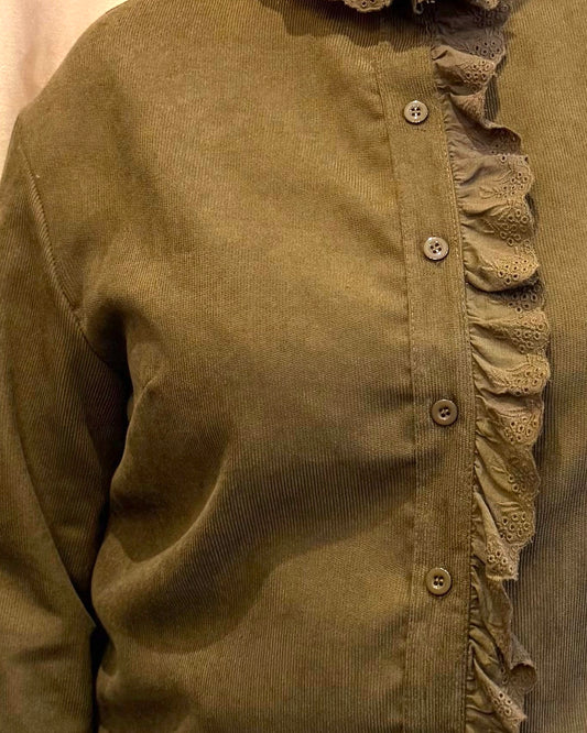Chemise marron velours côtelé du 42 au 50 By Rayanna